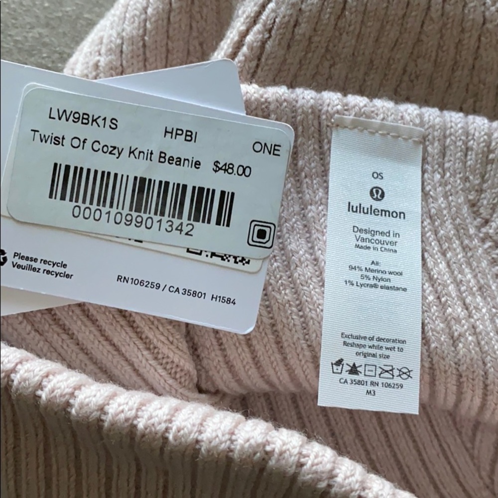 Lululemon Pink Twist of Cozy Beanie Winter Hat - Picture 6 of 8